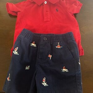 Baby used ralph lauren top and botton outfit